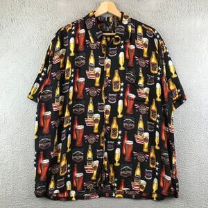 C&B By Croft & Barrow Men's Short Sleeve Button-Up Draft Bear Pattern Size L